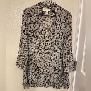 Anthropologie Portrait Girl 6 ruffled hem Clover Sheer peasant hippie boho LG